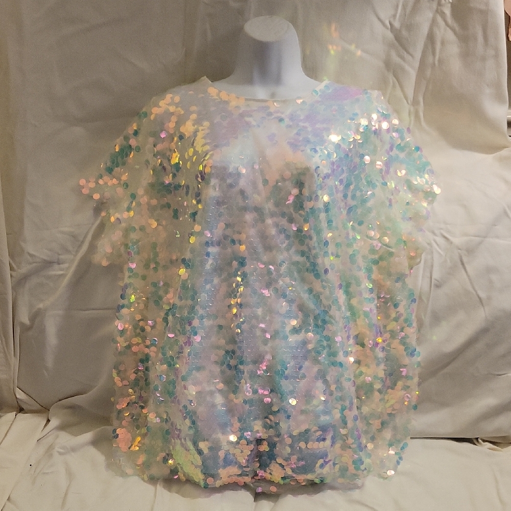 Torrid White Sequin Shirt or Dress - BSB Concert Wear!